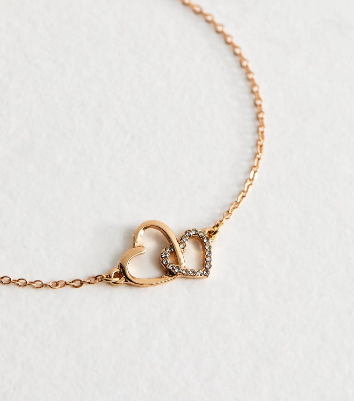 New Look Gold Tone Double Heart Link Bracelet New Look - 4