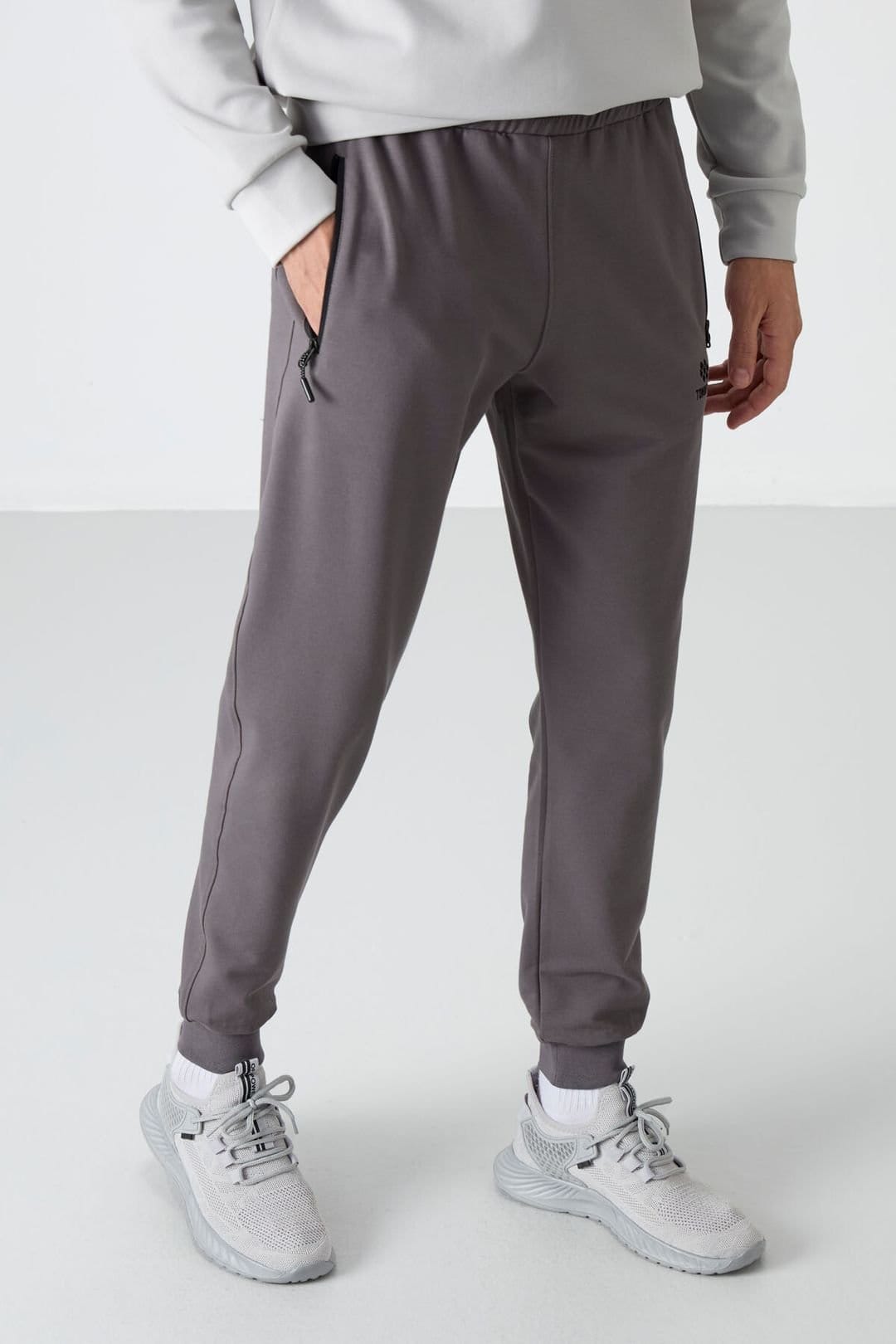 Tommy Life Tommy Life Men's Solid Pull-on Sweatpants With Zip Pocket in Dark Grey - 4