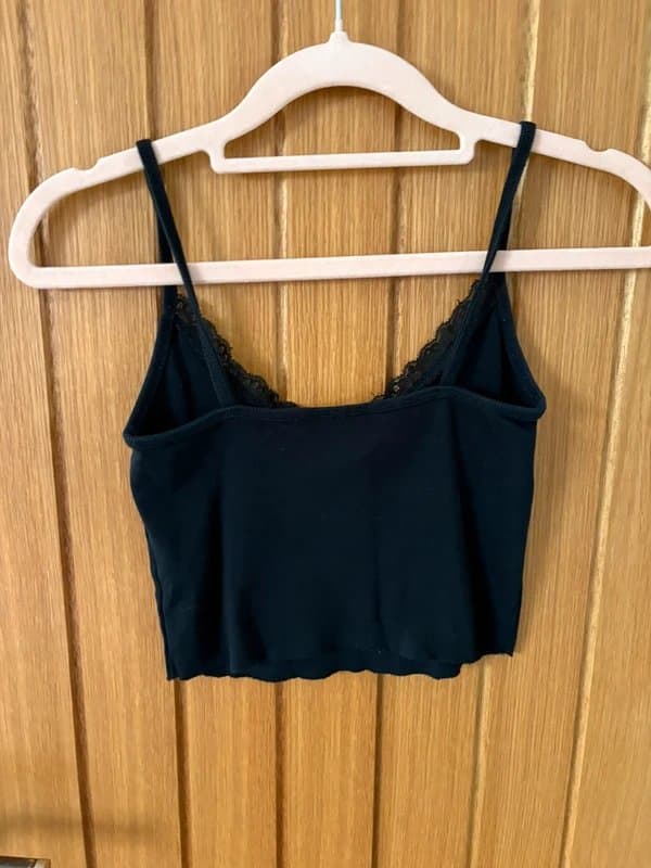 Topshop Cropped Black Topshop Lace Cami