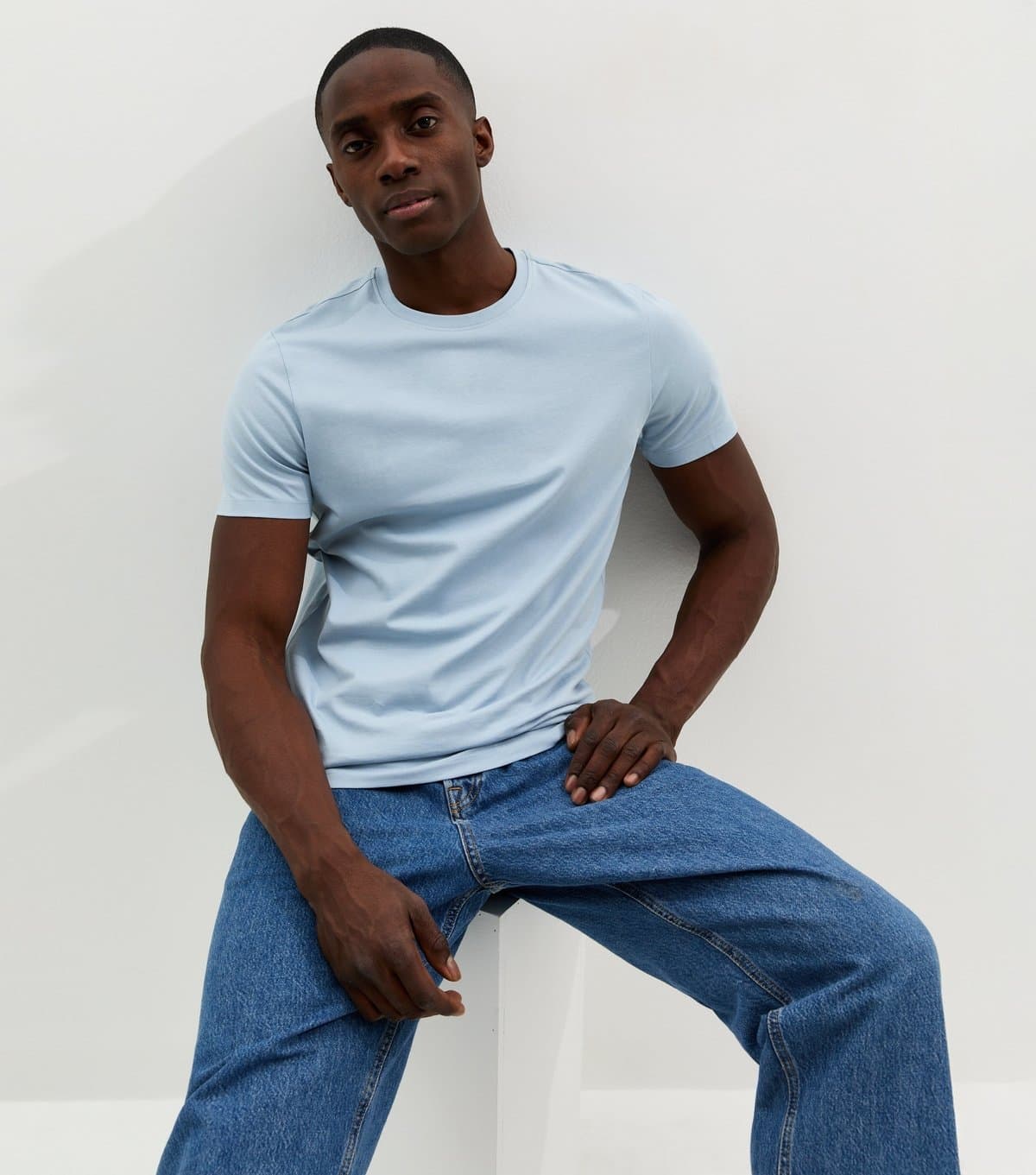 New Look New Look Light Blue Jersey Crew Neck T-Shirt