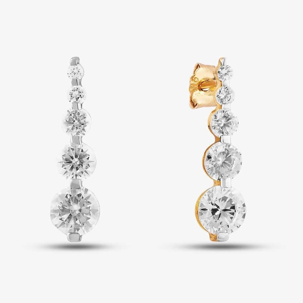 T.H.Baker T.H.Baker Gold Cubic Zirconia Dropper Earrings