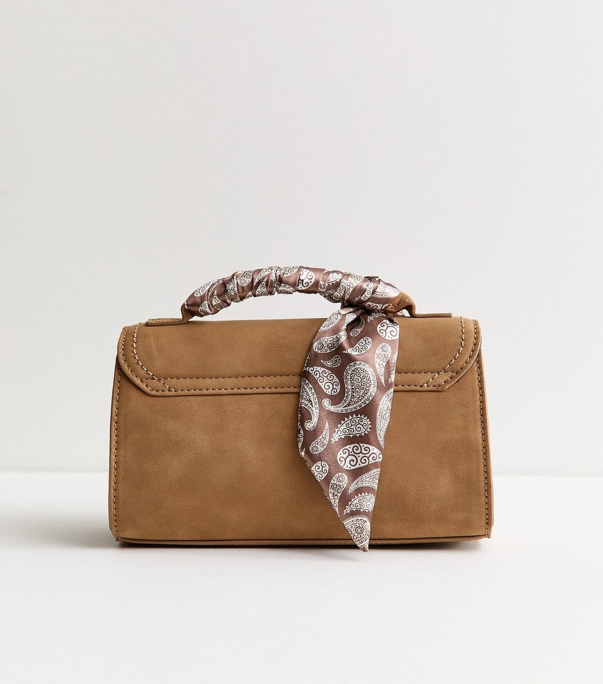 New Look Camel Faux Suede Scarf Top Handle Bag New Look - 4