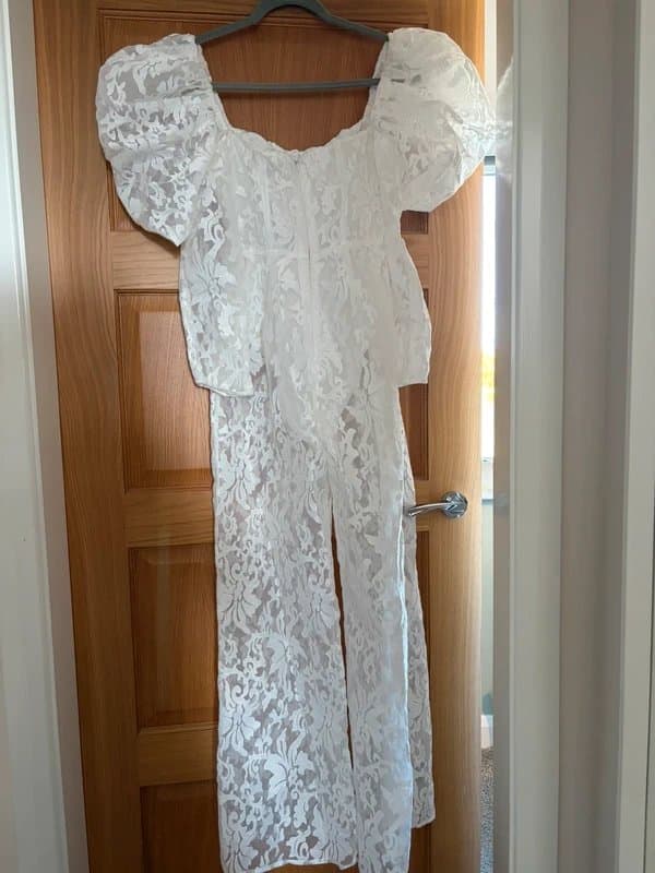 ASOS White Floral Lace Jumpsuit - ASOS Luxe