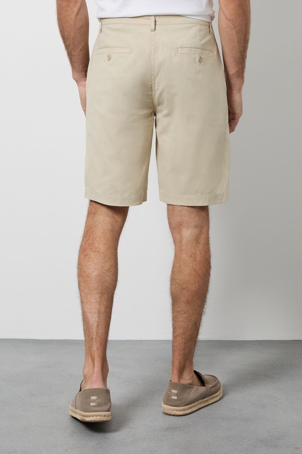 Burton Burton Men's Stone Cotton Linen Shorts - 3