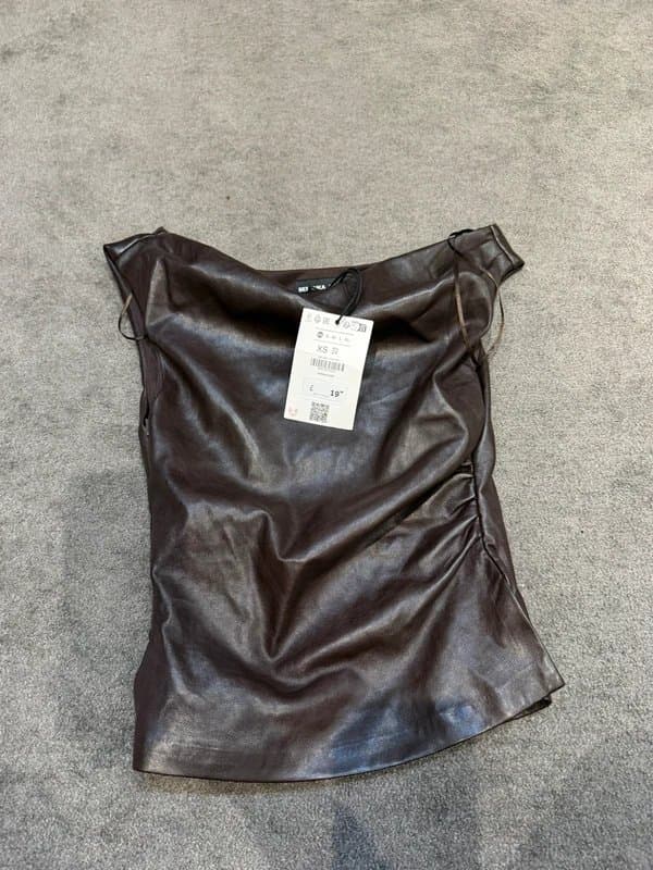 Bershka Brown bershka leather top