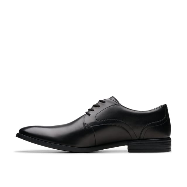 Clarks Clarks Men's Brandon Lace Black Leather Derby Shoes - 2