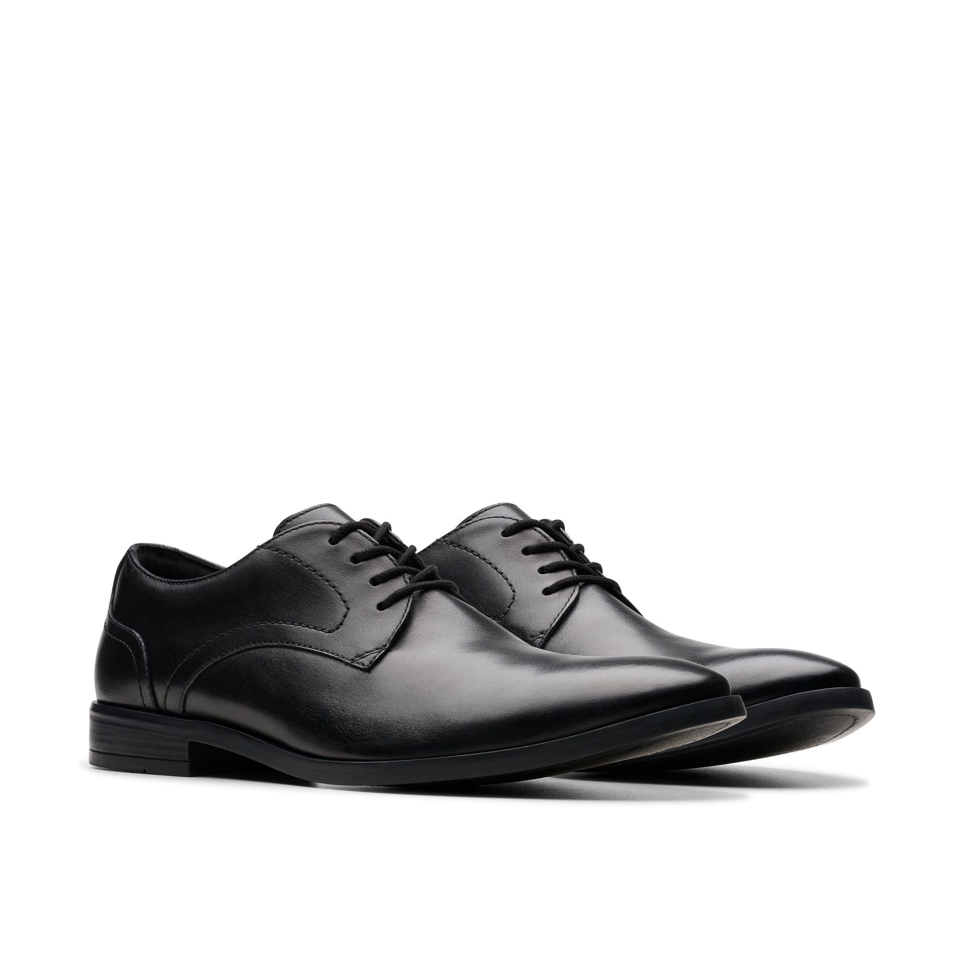 Clarks Clarks Men's Brandon Lace Black Leather Derby Shoes - 4