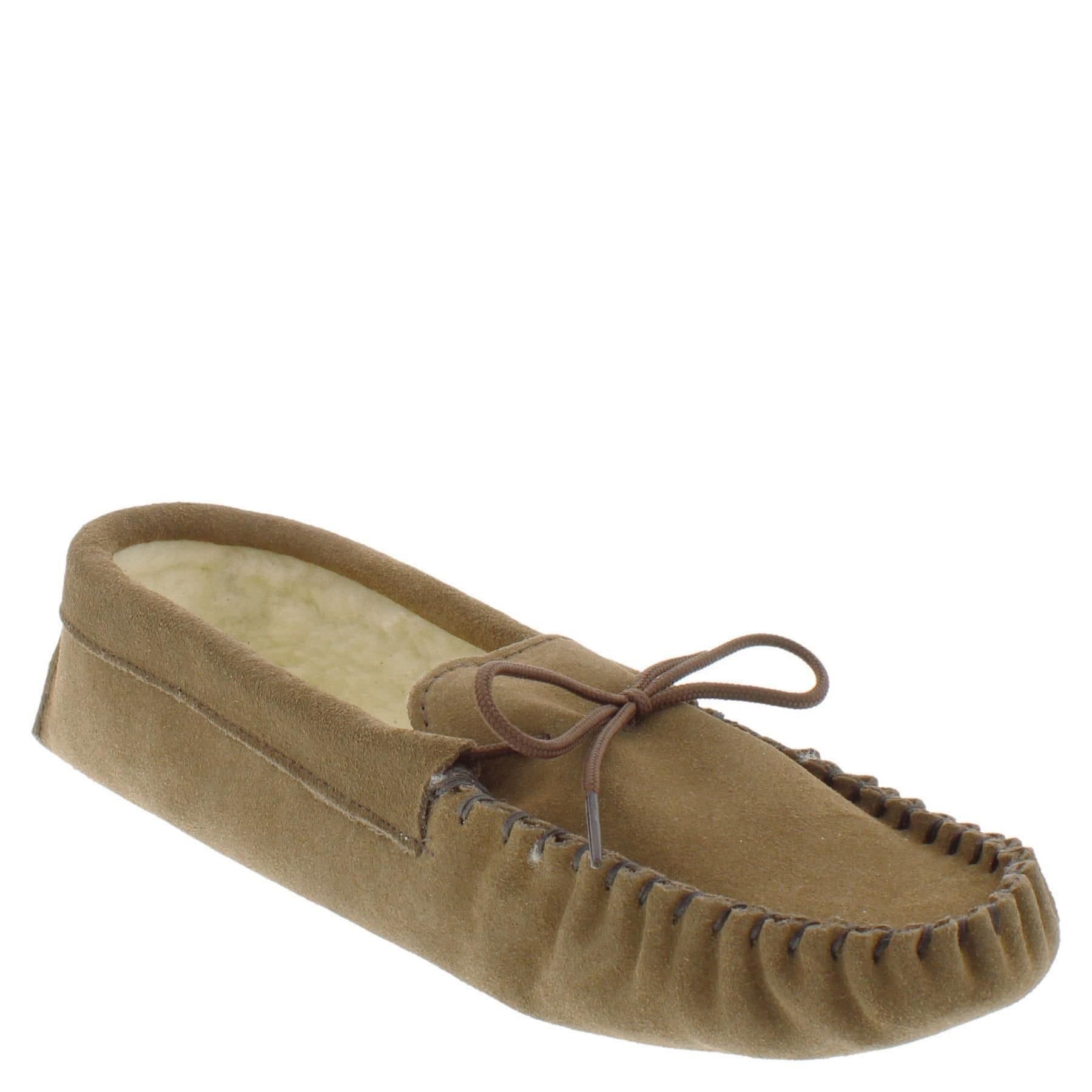 Coopers Coopers Men's Suede Fleece Lined Softsole Moccasin Slippers in Light Brown