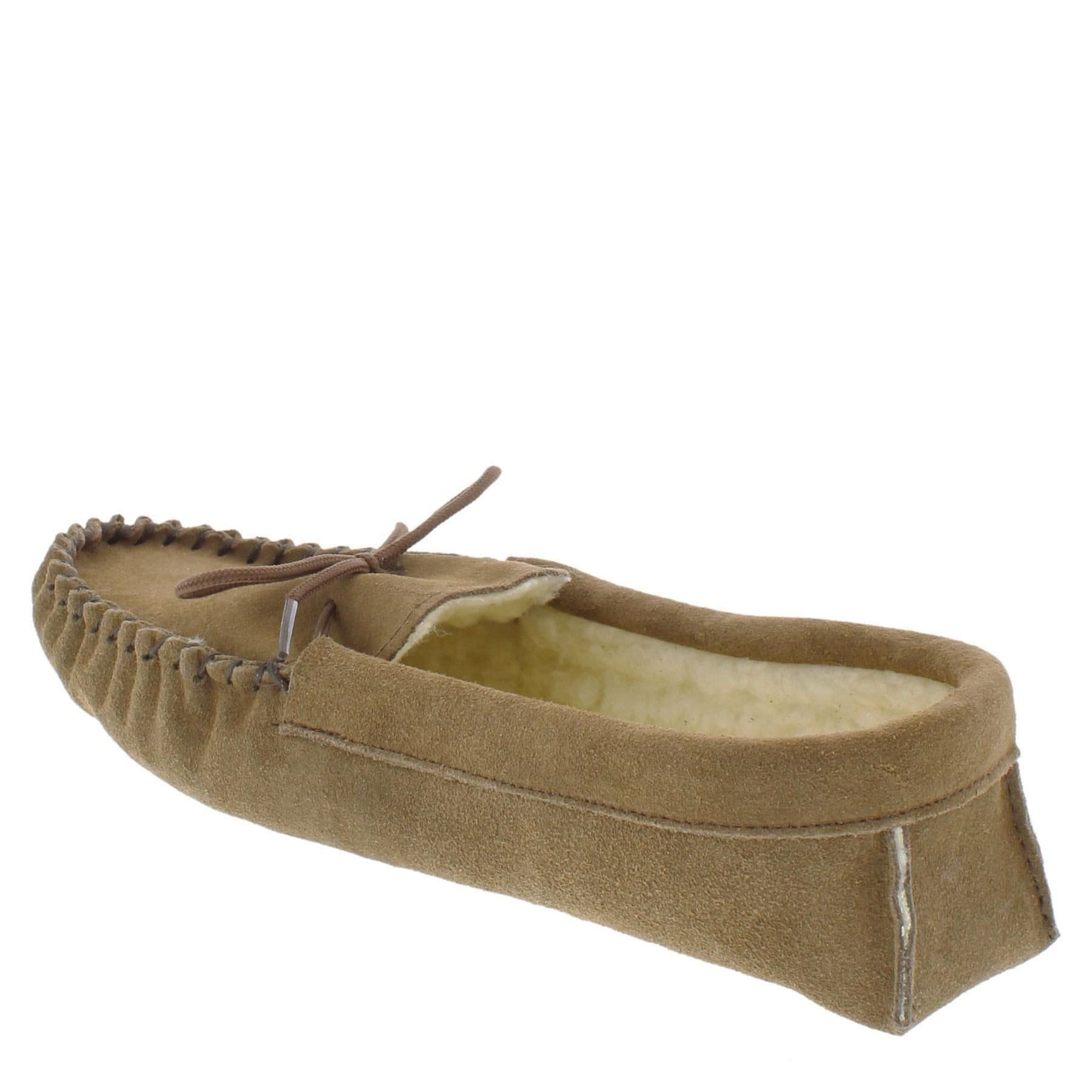Coopers Coopers Men's Suede Fleece Lined Softsole Moccasin Slippers in Light Brown - 4