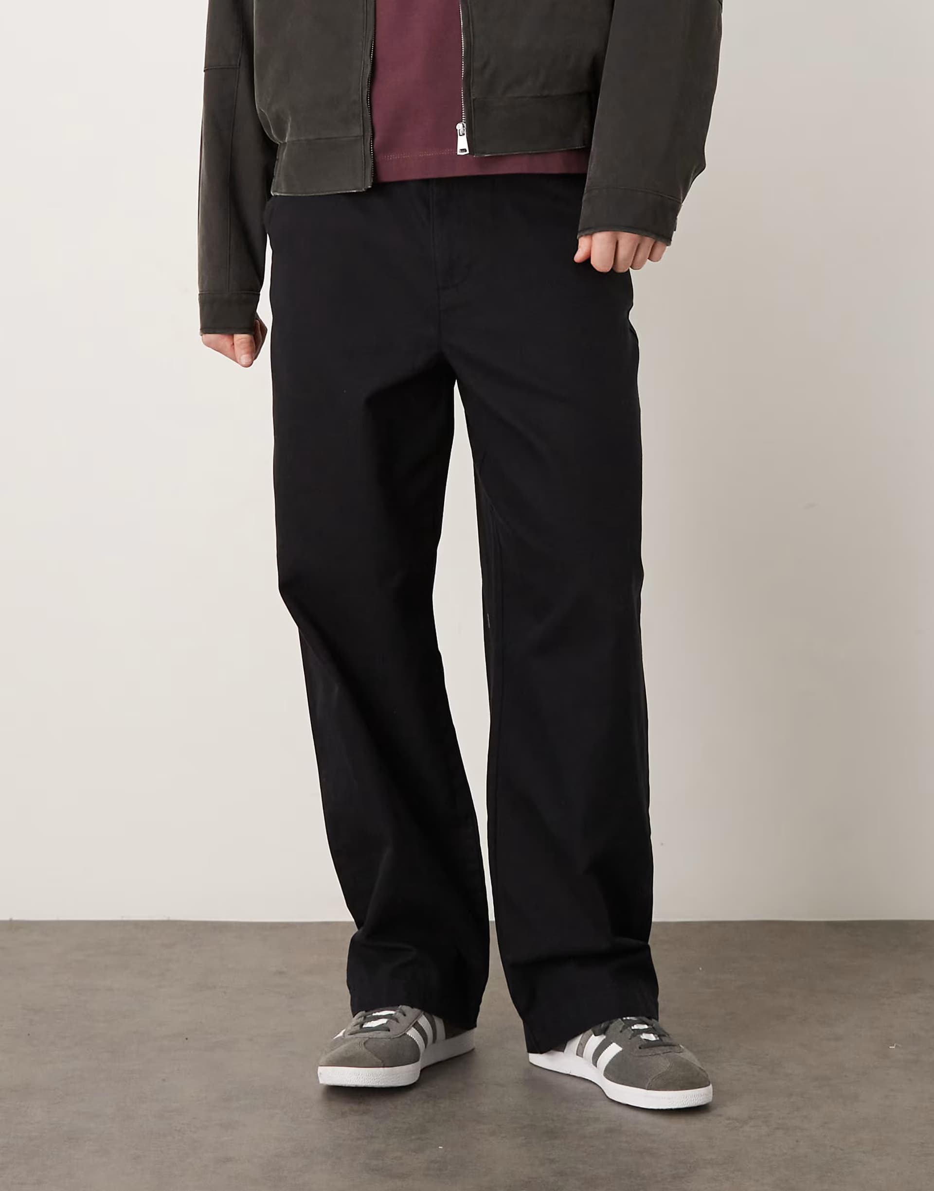 ASOS ASOS DESIGN loose straight chinos in black