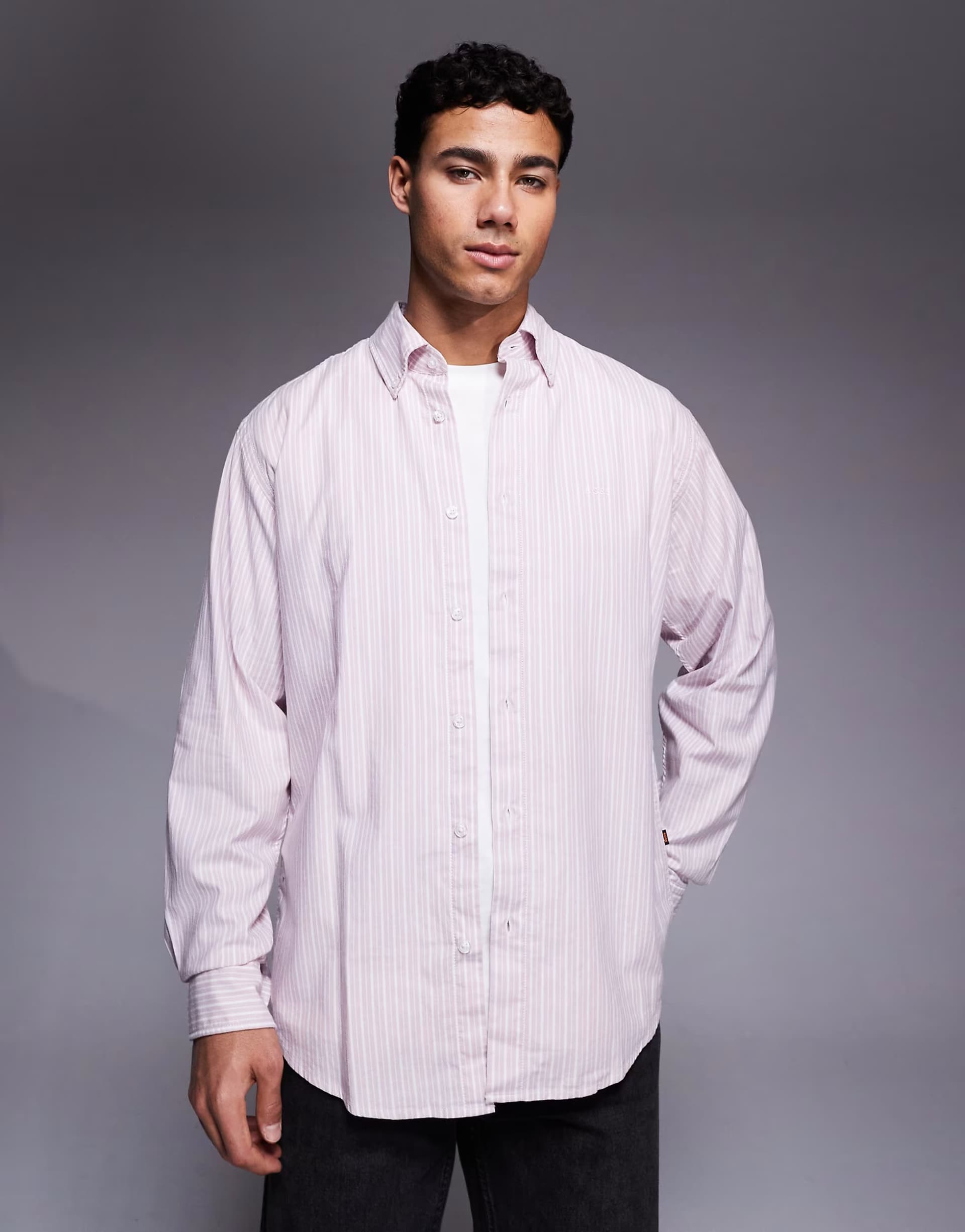 ASOS BOSS Orange ricoplus regular fit shirt in pastel purple