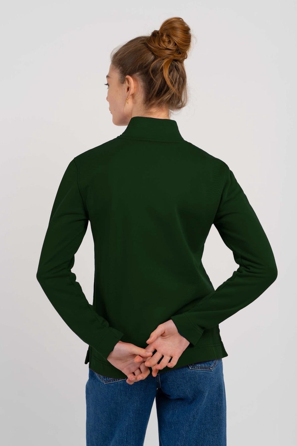 Kettlewell Kettlewell Women's Robyn 1/4 Zip Sweatshirt in Bottle Green - 4