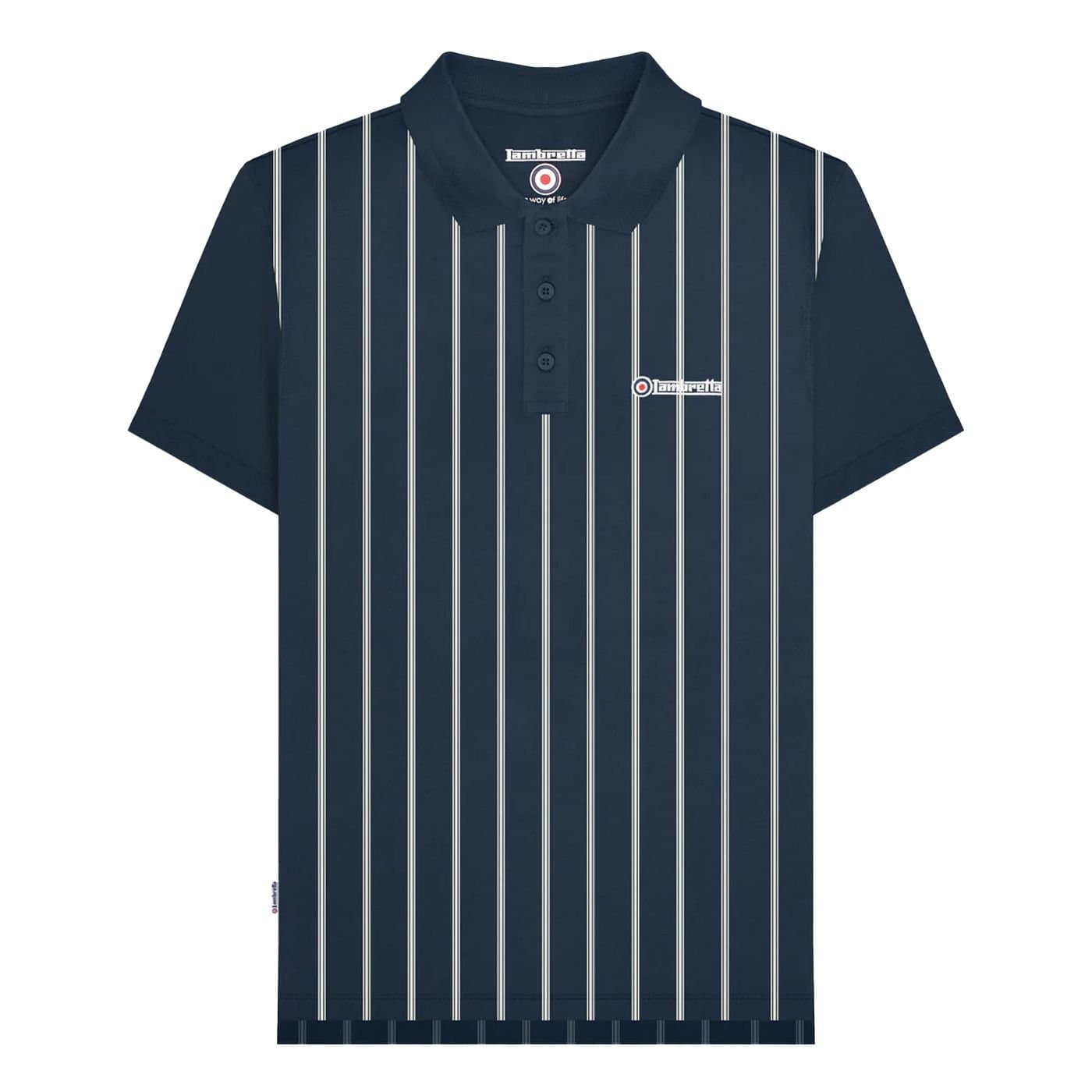 Lambretta Lambretta Men's Pinstripe Polo Shirt in Navy