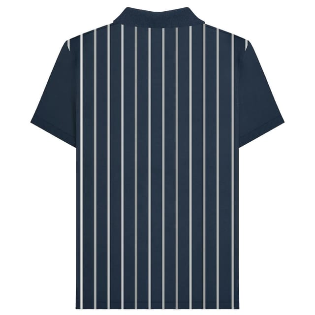 Lambretta Lambretta Men's Pinstripe Polo Shirt in Navy - 2