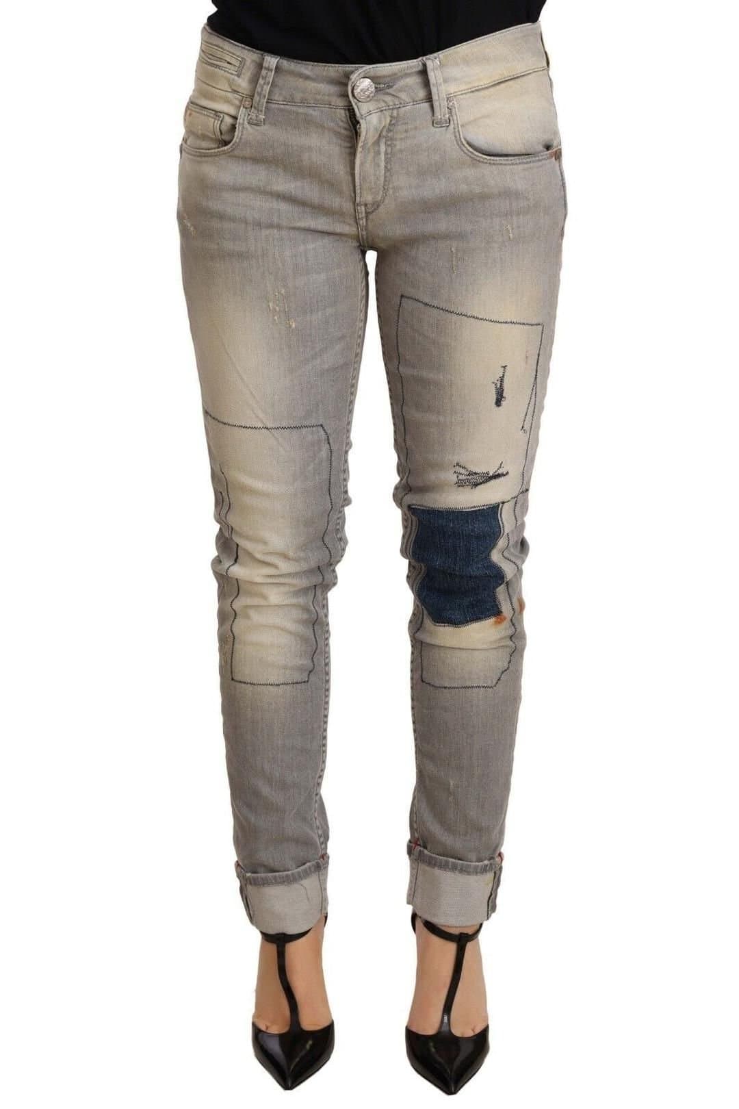 Acht Acht Gray Cotton Slim Fit Denim Jeans