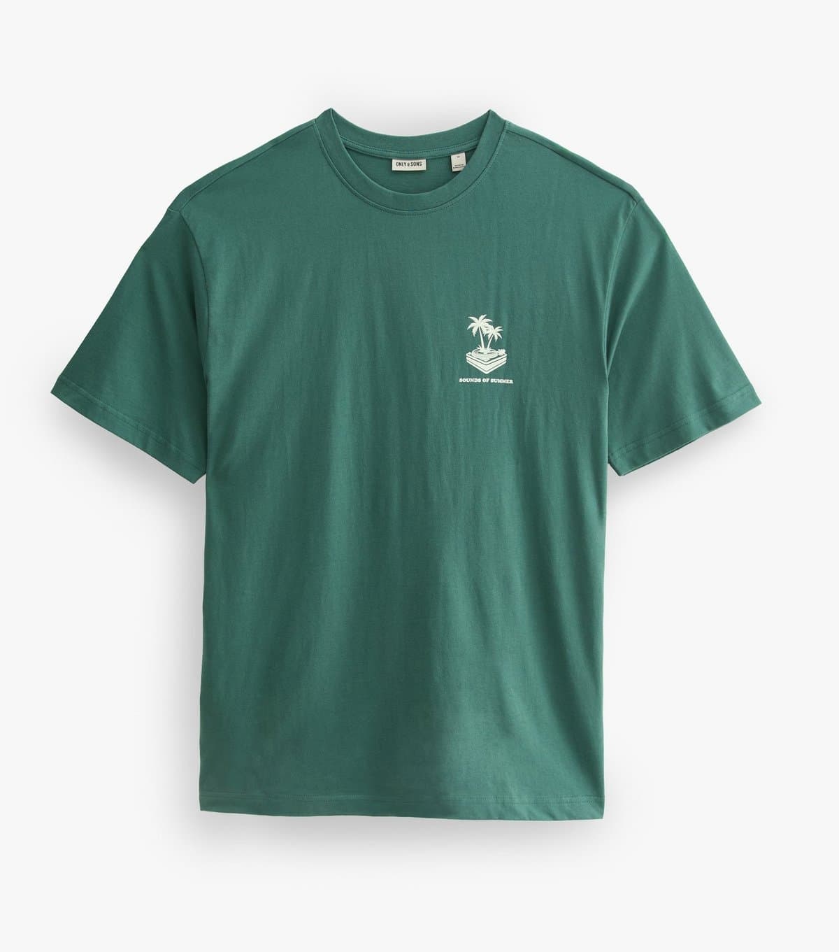 Only and Sons Men's Dark Green Organic Cotton Relaxed Short Sleeve T-Shirt Only and Sons New Look