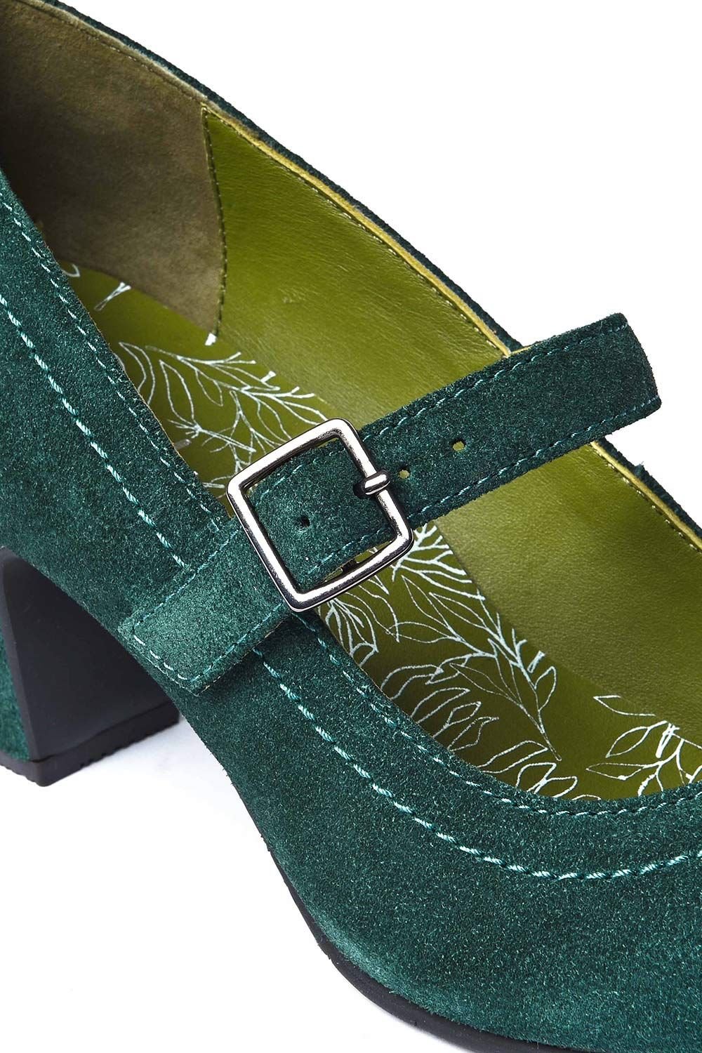 Moshulu Moshulu Women's 'Biambi Suede' Mary Jane Bar Shoes in Dark Green - 3