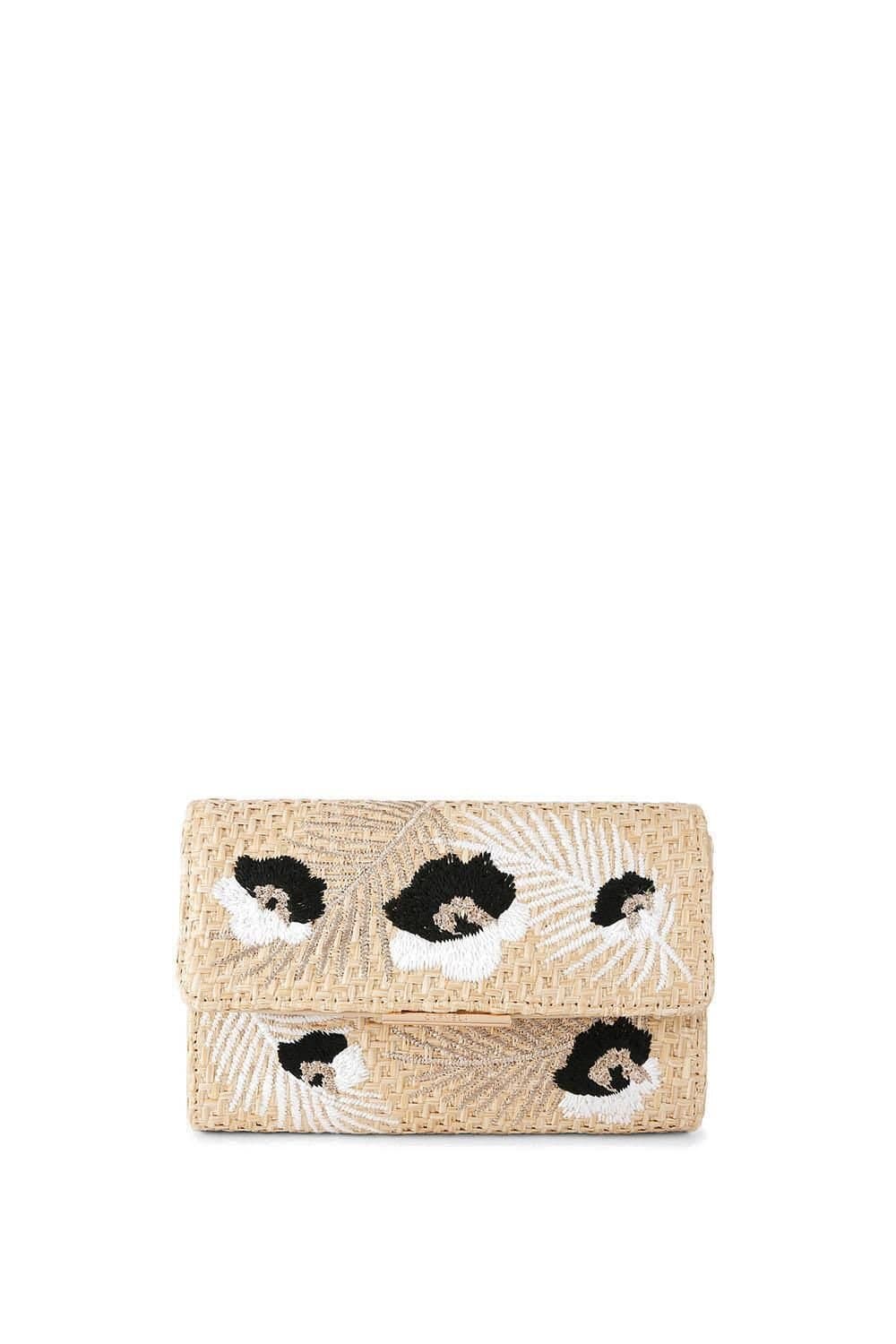 Carvela Carvela Beige Raffia Flower Clutch Bag
