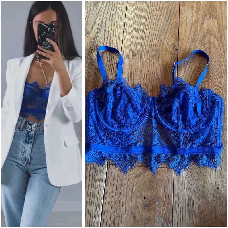 ASOS ASOS cobalt blue lace bralet
