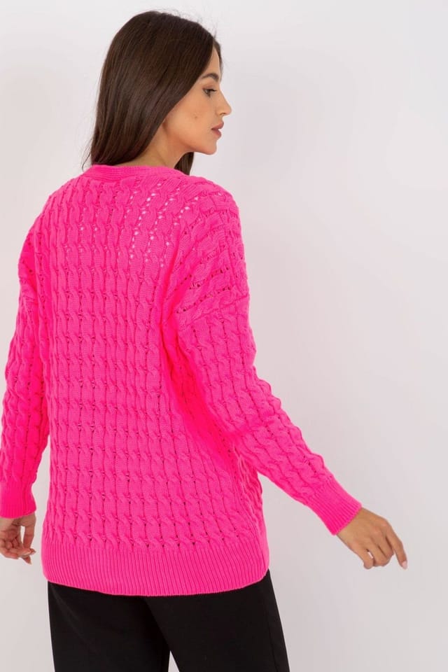 Love Lace Love Lace Women's Button Down Long Sleeve Cardigan in Pink - 2