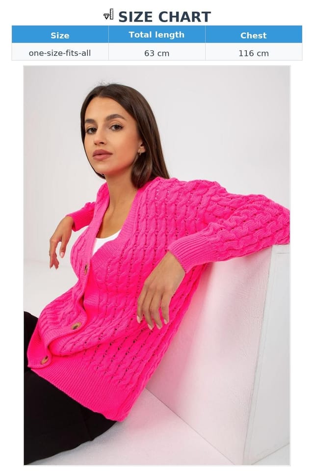 Love Lace Love Lace Women's Button Down Long Sleeve Cardigan in Pink - 3