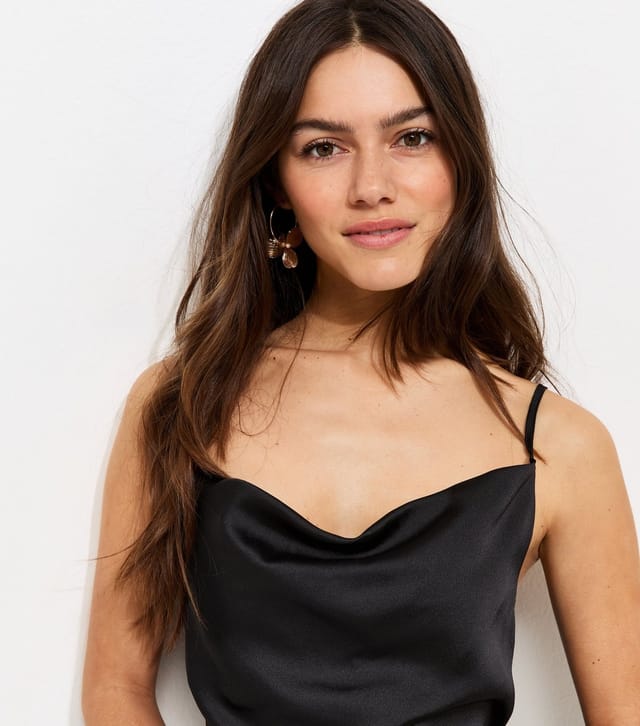 New Look Women's Petite Black Satin Slip Midi Dress New Look - 3