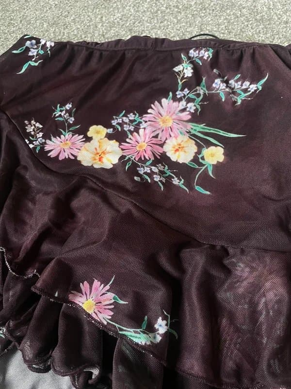 Bershka Bershka mesh floral ruffly skirt bnwt