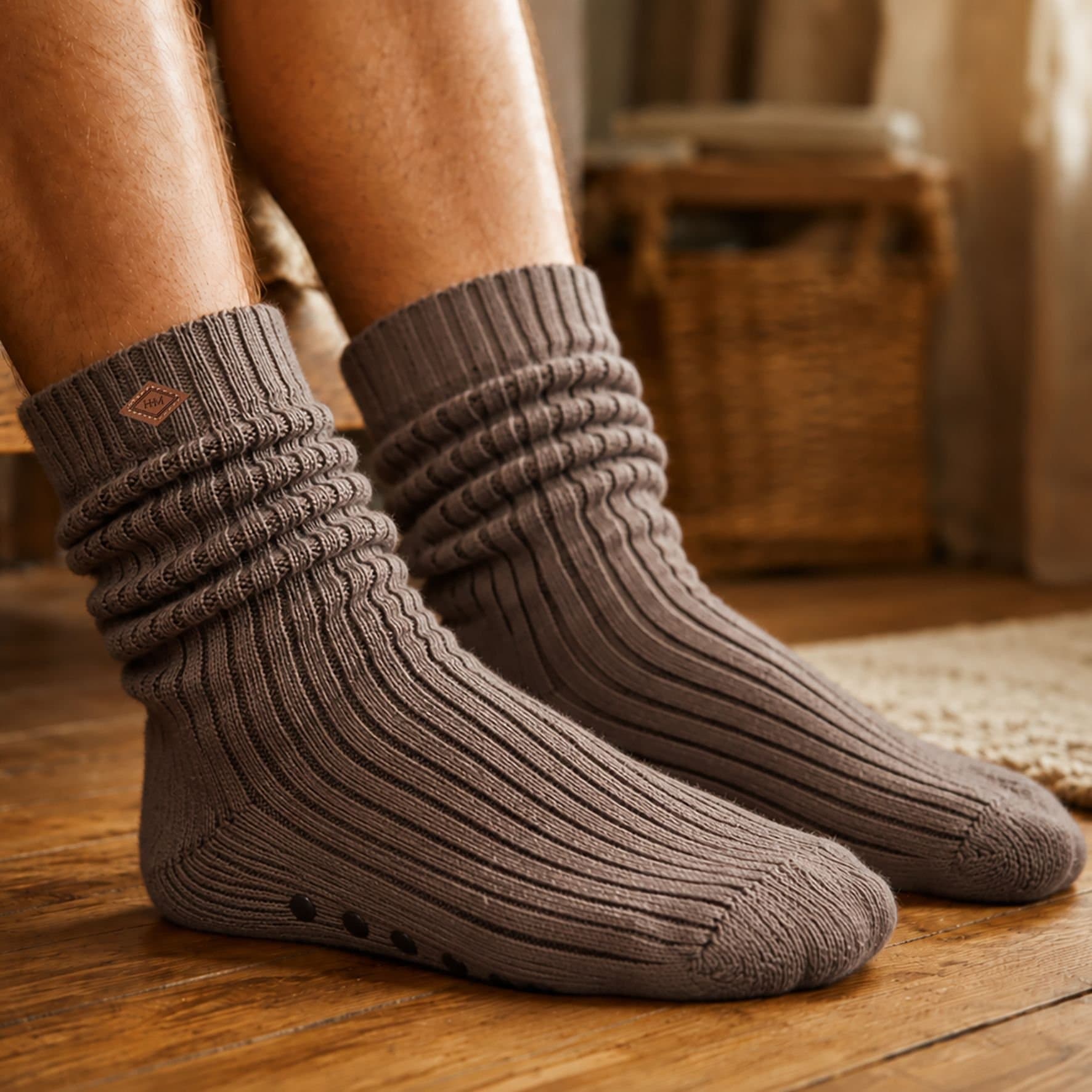 Harvey Makin Harvey Makin Men's Chunky Socks Size 5-11 - Grey