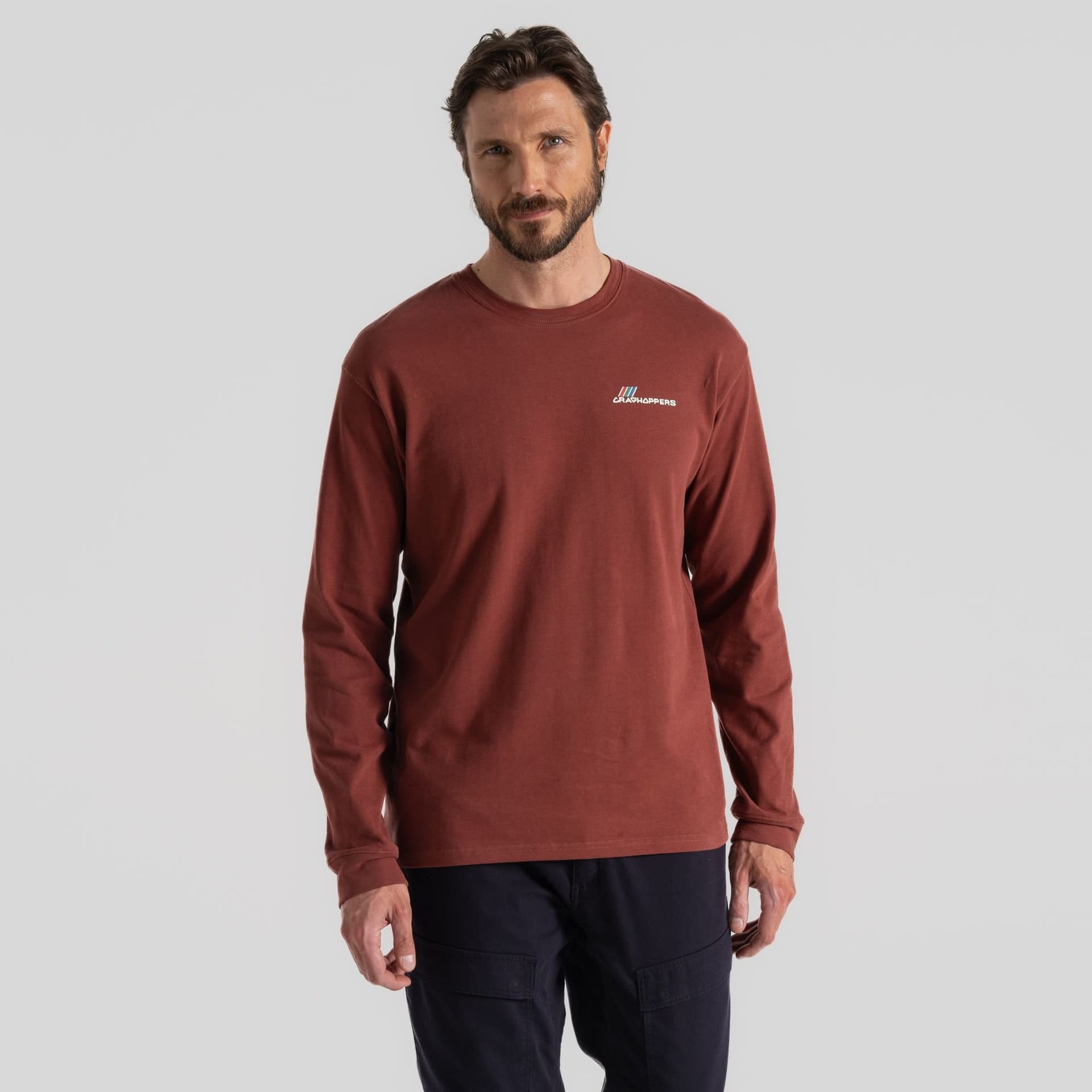 Craghoppers Craghoppers Red Long Sleeve Top in Brushed Organic Cotton