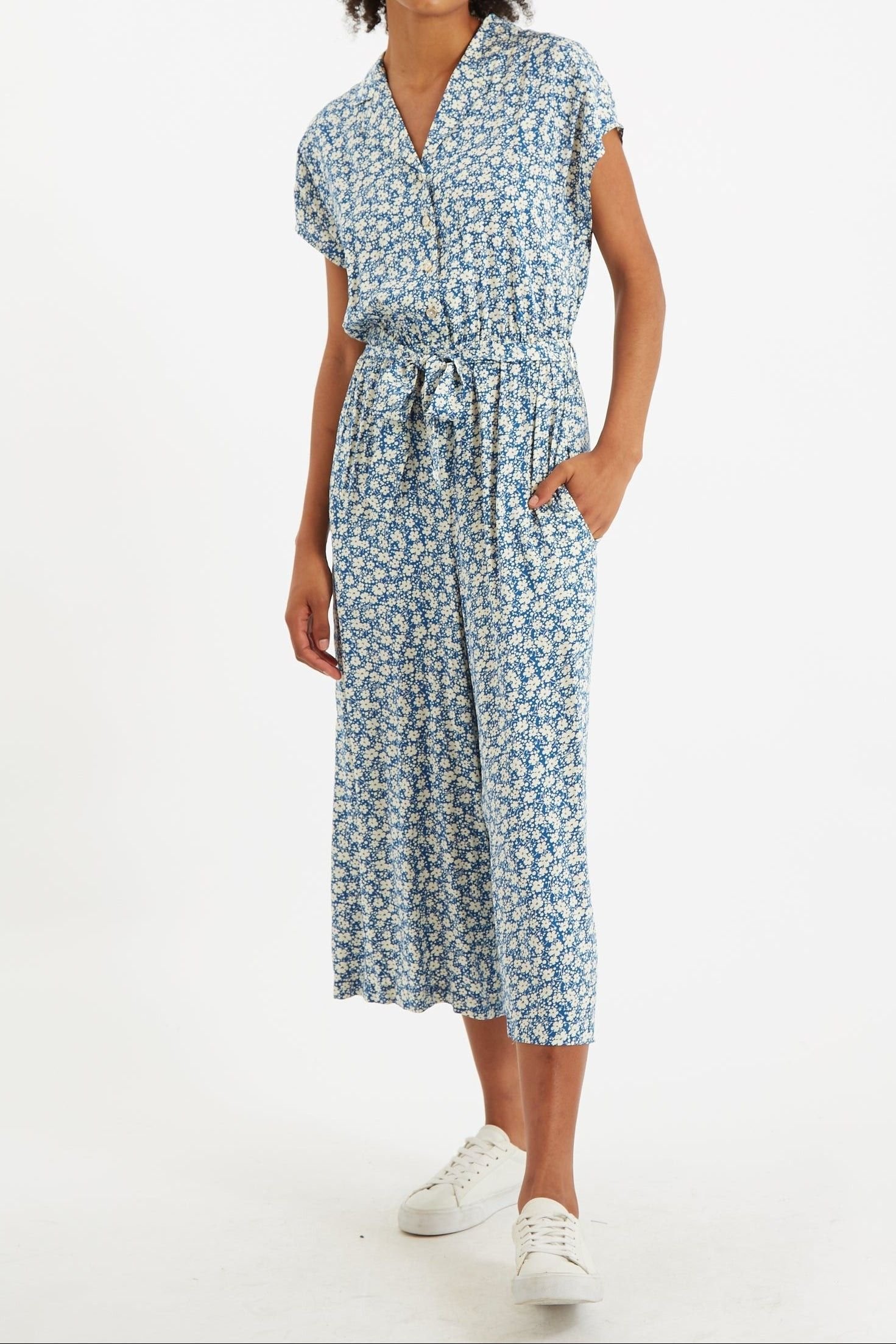 Louche Louche Women's Mafalda Periwinkle Cropped Jumpsuit in Blue - 4