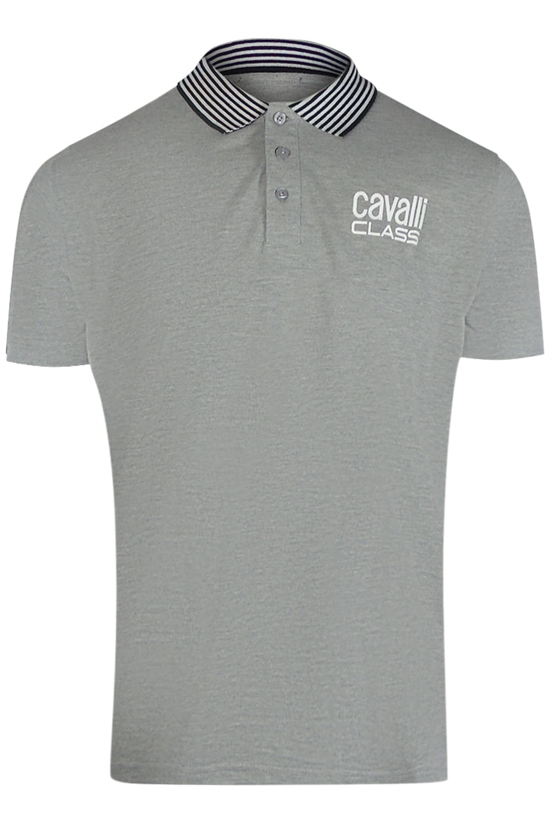 Cavalli Class Cavalli Class Men's Short Sleeve Polo Shirt in Grey
