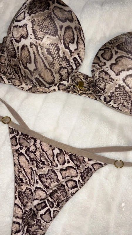 Leopard Leopard print push up bra and thong pants set