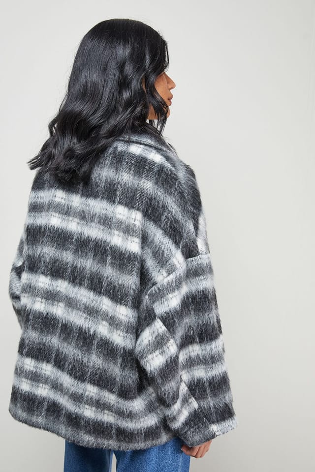 Warehouse Warehouse Women's Check Oversized Short Car Coat - 3