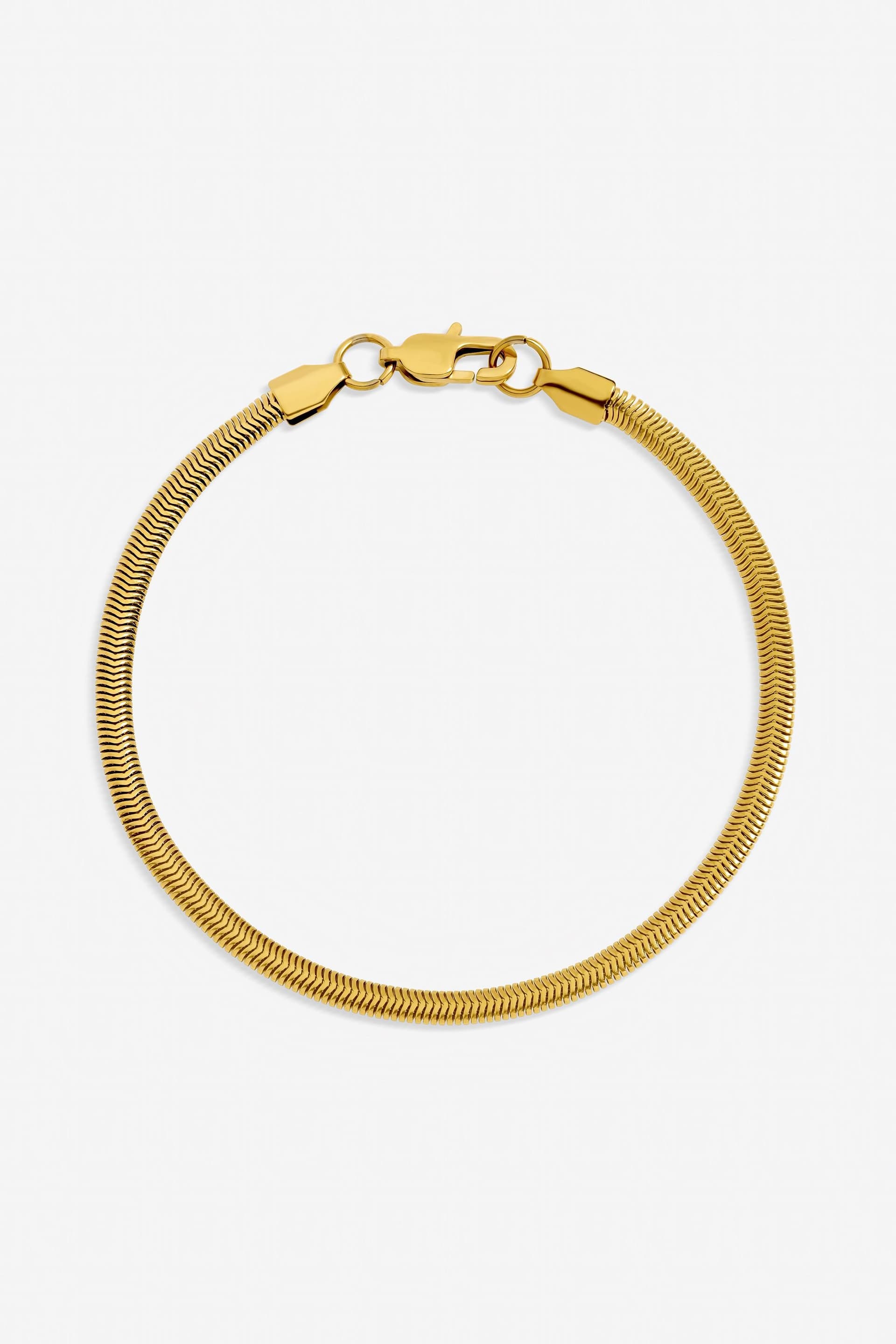 Inicio Inicio Men's Gold Plated Waterproof Snake Chain Bracelet - Gift Pouch