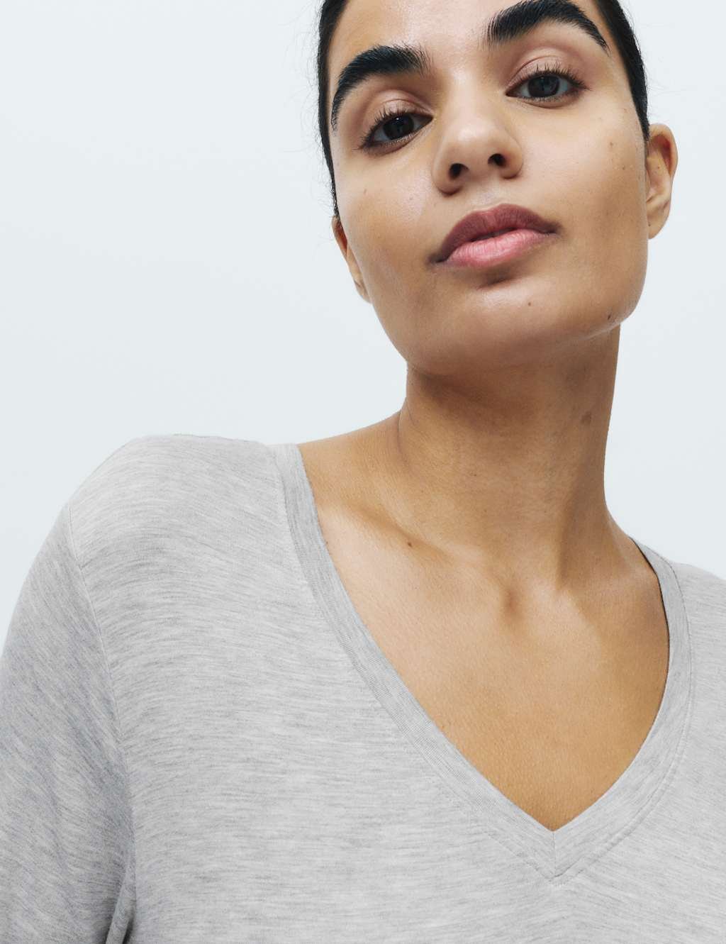 Marks & Spencer M&S Lace Trim Nightdress Grey - 2