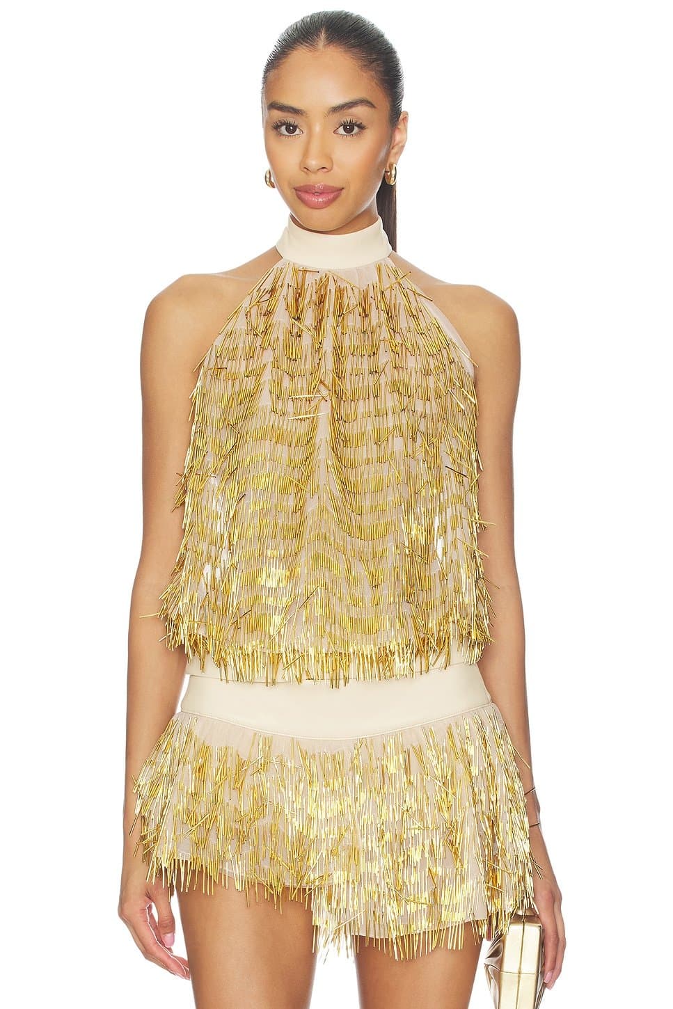 revolve Revolve Gold Sequin Halter Top
