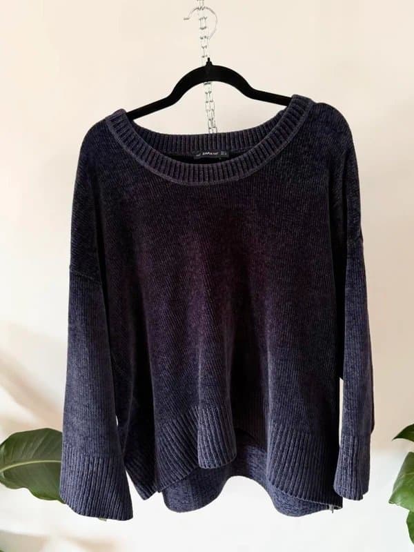 Zara Zara Oversized Navy Chenille Jumper