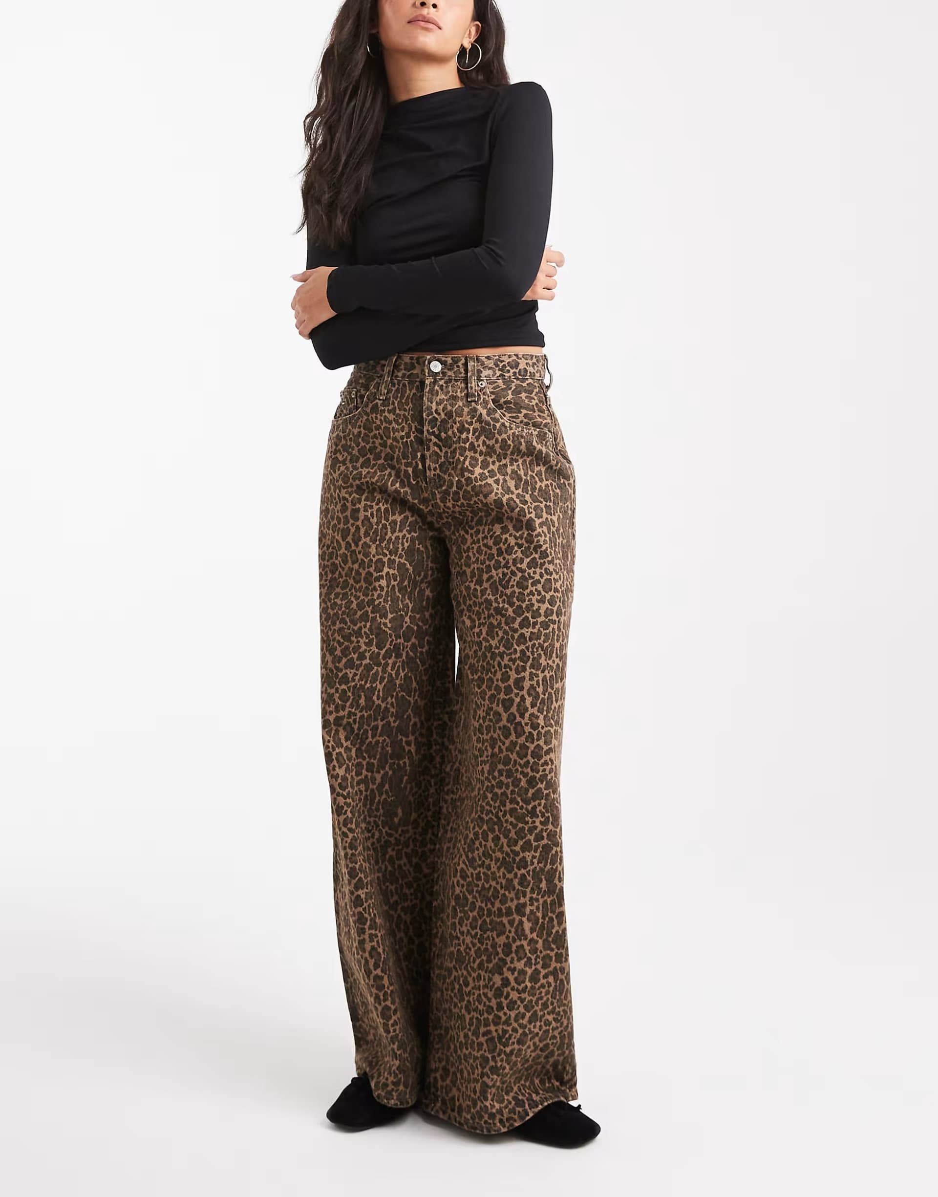 ASOS Tommy Jeans Charlie Loose wide jeans in leopard print