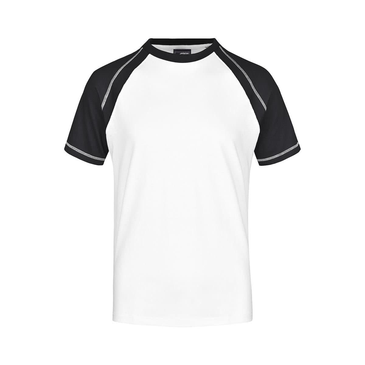 James and Nicholson James and Nicholson Men's Contrast Raglan T-Shirt in White