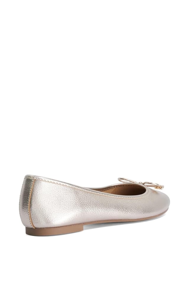 Dune London Dune London Women's Wide Fit 'Hallo' Leather Ballet Pumps in Metallics - 3