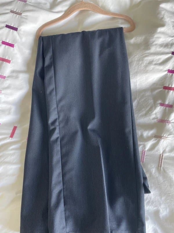Bershka Blue and white stripy work trousers