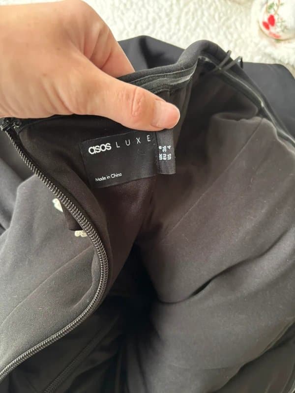 ASOS ASOS Luxe black corset mini dress with pearls