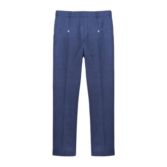 Lambretta Lambretta Men's Spencer Checked Suit Trousers in Navy - 2