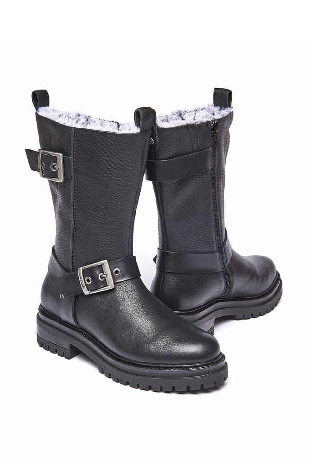 Moshulu Moshulu Women's 'Sherald' Biker-style Mid-length Boots in Black - 2