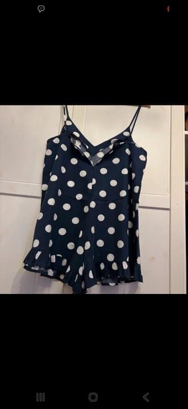 ASOS Navy and white spotty playsuit. Asos size 8