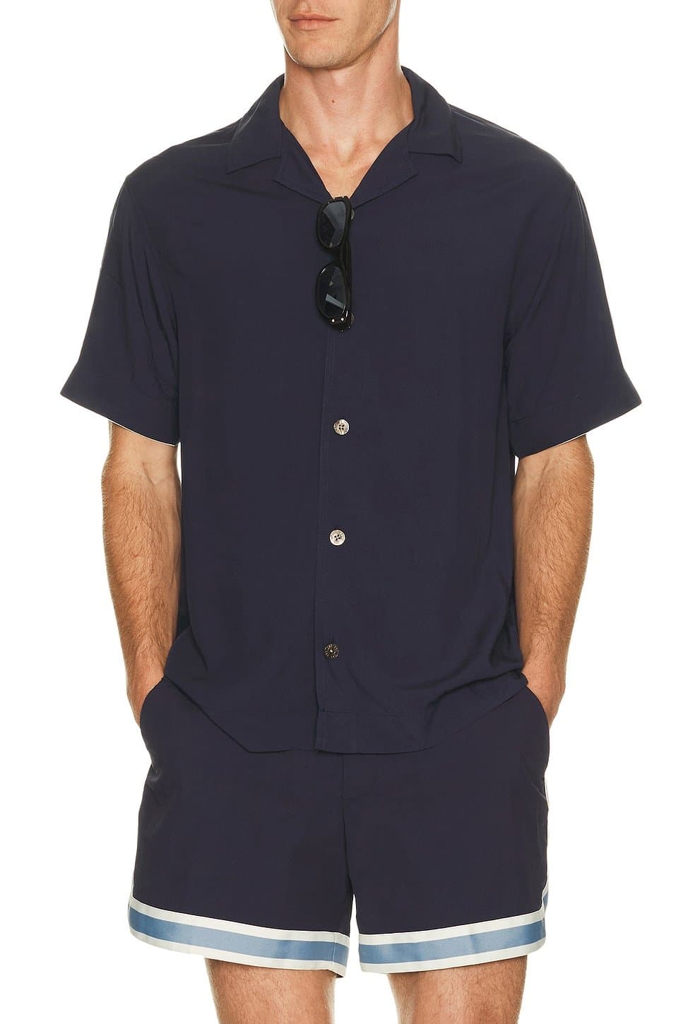 revolve Revolve Navy Button Down Shirt