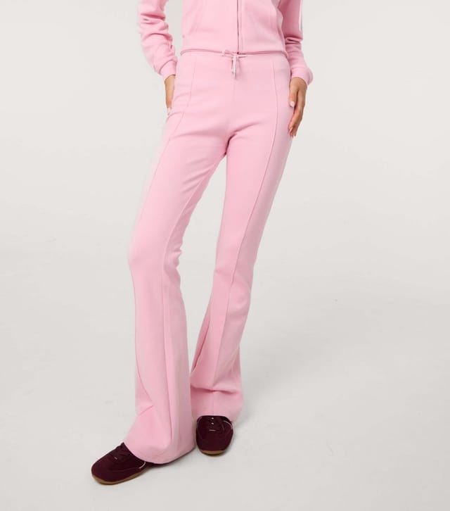 Pink Vanilla Women's Light Pink 1997 Embroidered Pin Tuck Flared Trousers Pink Vanilla New Look - 2