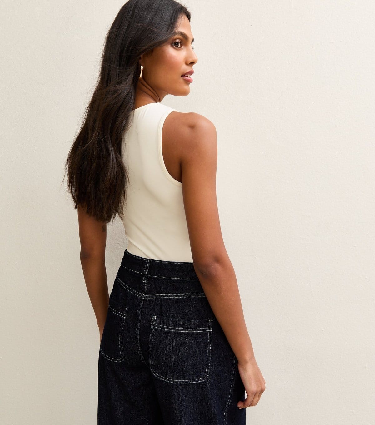 New Look Women's Off White Sleeveless Jersey Bodysuit New Look - 4