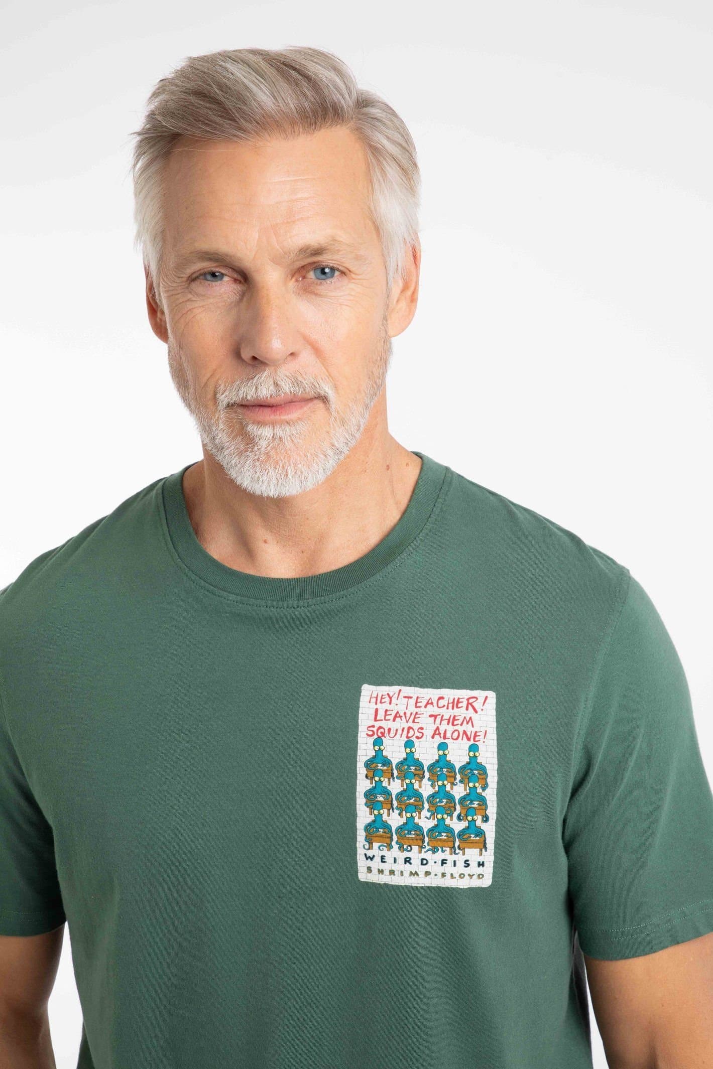 Weird Fish Weird Fish Men's Hey Teacher Artist T-Shirt in Bottle Green
