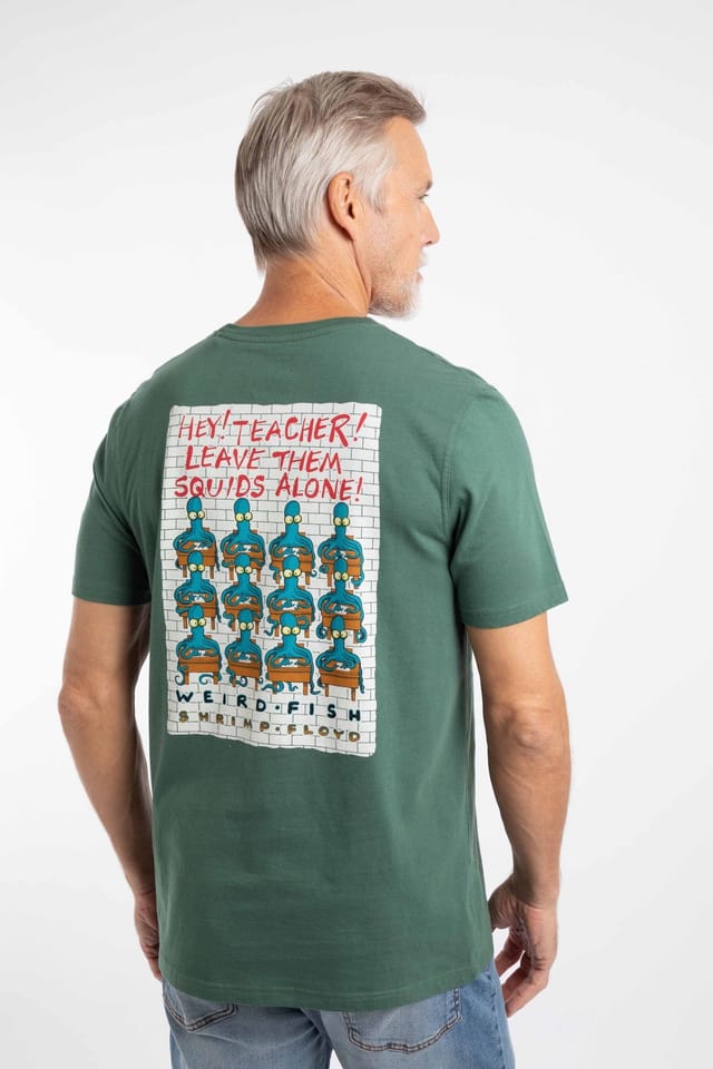 Weird Fish Weird Fish Men's Hey Teacher Artist T-Shirt in Bottle Green - 3